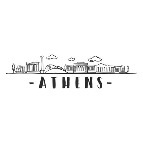 Athens Skyline Doodle Sticker PNG & SVG Design For T-Shirts | City ...