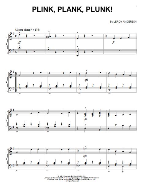 Plink, Plank, Plunk | Sheet Music Direct