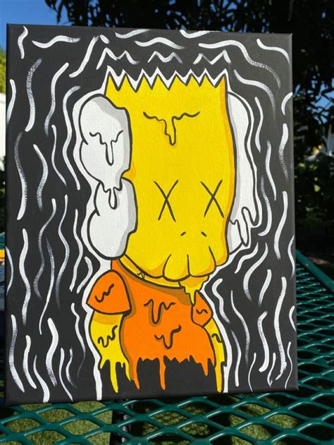 Bart Simpson X Kaws painting | Kaws painting, Painting, Bart simpson