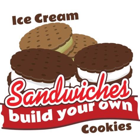 SignMission D-DC-8-Ice Cream Sandwiches 8 in. Concession Decal - Ice ...