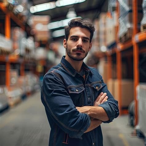 Premium Photo | Confident Warehouse Worker in Safety Gear