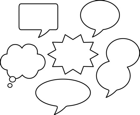 Set of Blank Comic Speech Bubbles - Free Clip Art