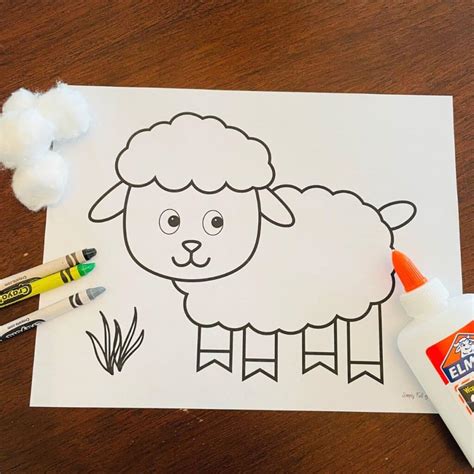 Easy Cotton Ball Sheep Craft (Free Printable)