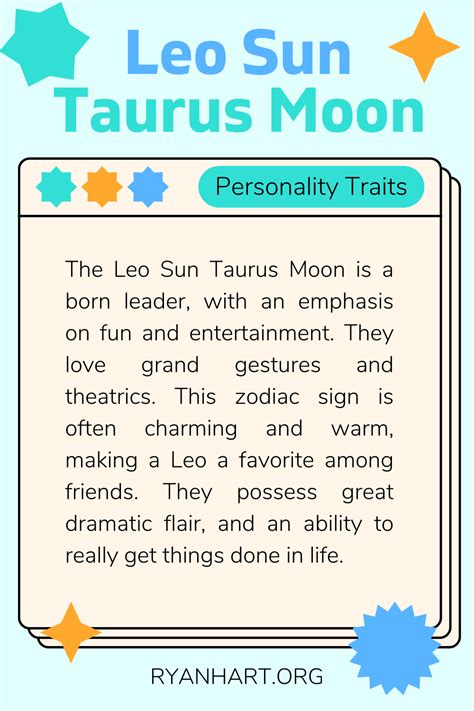 Leo Sun Taurus Moon Personality Traits | Ryan Hart