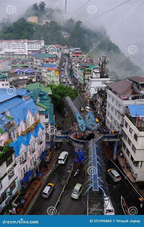 Gangtok, Sikkim - June 16 2022, Tourists Enjoy a Ropeway Cable Car Ride Over Gangtok City ...