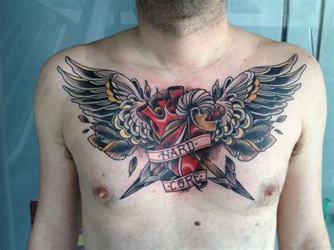 chest tattoo by Dask saketattoocrew #saketattoo #saketattoocrew #chest #feathers #arrows #arrow ...