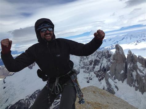 Summit of Cerro Fitz Roy, after climbing the Afanassieff (Filo Noroeste ...