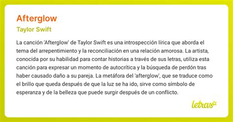 Significado de la canción AFTERGLOW (Taylor Swift) - LETRAS.COM