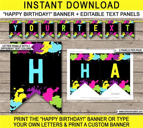 Birthday Banner Pennant Template