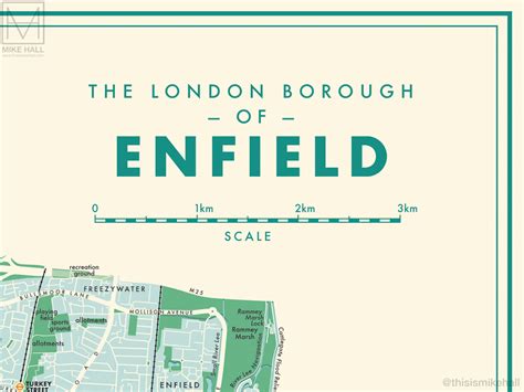 Enfield (London borough) retro map giclee print – Mike Hall Maps & illustration