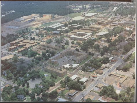 A 1985 aerial view of the Sam Houston State University Campus ...