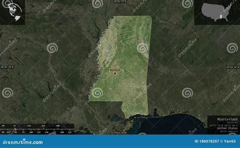 Mississippi, United States - Composition. Satellite Stock Illustration ...