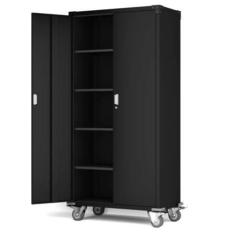 Buy AOBABO 72 Inches Metal Garage Storage Cabinet with Wheels, Locking Tall Rolling Steel ...