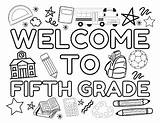 Welcome To Fifth Grade Coloring Pages Coloring Sheet Back School sketch template
