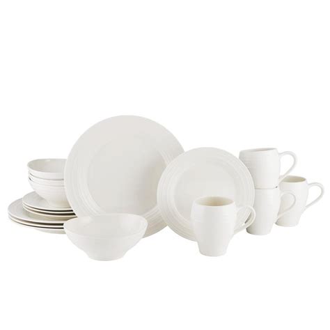 Swirl White 16 Piece Dinnerware Set, Service for 4 – Mikasa