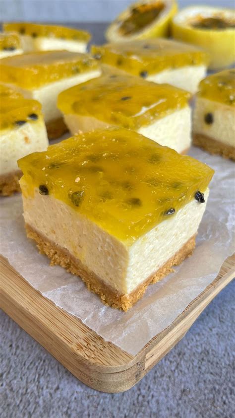 Passion Fruit Cheesecake Bars - Einfache Rezepte