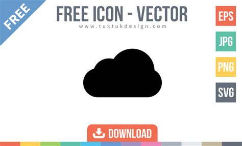 Cloud icon free vector image ~ TukTuk Design