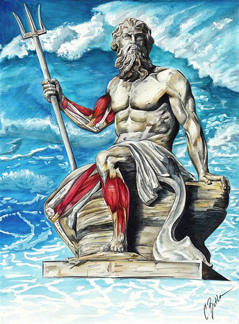 Poseidon Painting by Cat Butler