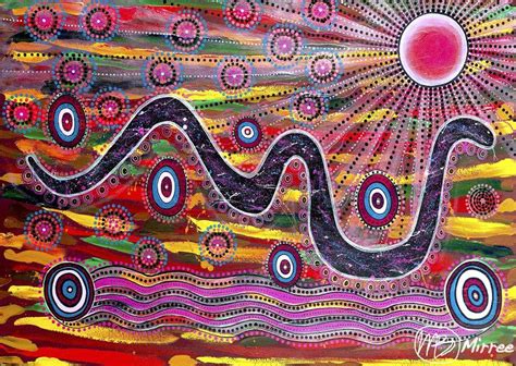 Rainbow Serpent Aboriginal Art Animal Dreaming A6 Gift Card Single by ...