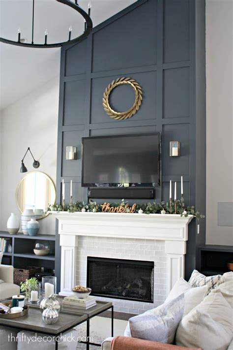 Dramatic fireplace wall makeover! from Thrifty Decor Chick