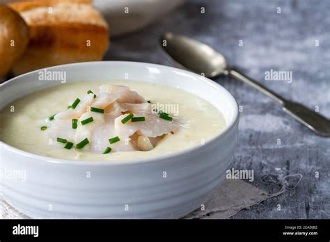 Cullen skink - traditional Scottish soup made of smoked haddock ...