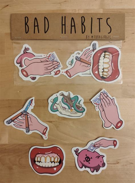 "Bad Habits" Sticker Pack 2 on Behance