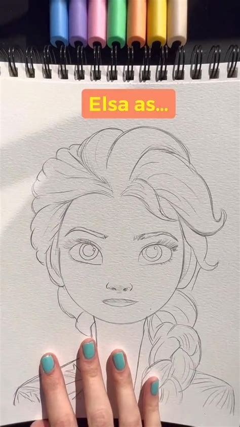 Elsa in 4 different art styles! | Different art styles, Easy doodle art ...