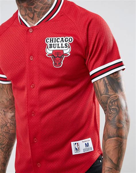 Mitchell & Ness Synthetic Nba Chicago Bulls Mesh T-shirt in Red for Men ...