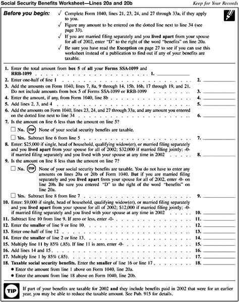 Social Security Taxable Benefits Worksheet 2023 Taxable Soci