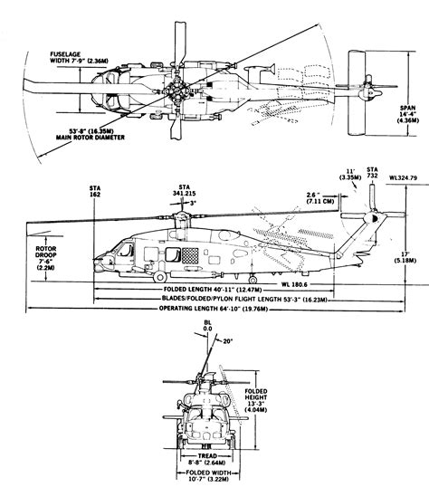 Sikorsky SH-60B Seahawk Blueprint - Download free blueprint for 3D modeling