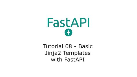 FastAPI Series | Tutorial 08 (Basic Jinja2 Templates with FastAPI) - YouTube