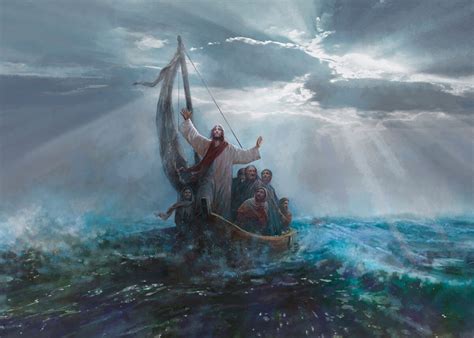 Yongsung Kim PEACE BE STILL 24x36 Canvas Giclee Art Print Jesus Calming Storm | eBay