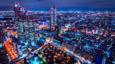 Tokyo skyline with the Shinjuku Park Tower at night - backiee