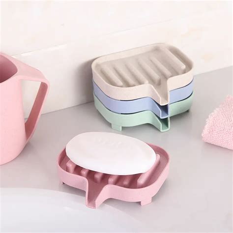 Waterfall Plastic Soap Dish Drain Soap Box Shower Soap Holder Draining Kitchen Sink Sponge ...