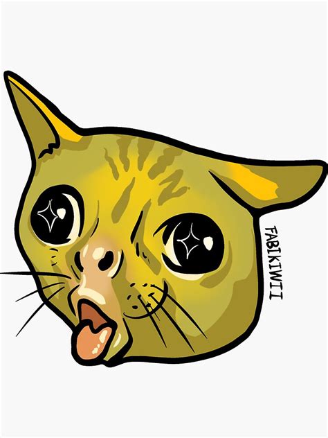 "Coughing cat meme" Sticker for Sale by fabikiwii | Redbubble