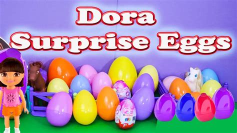 Opening Dora the Explorer Surprise Eggs and Toys with the Assistant ...