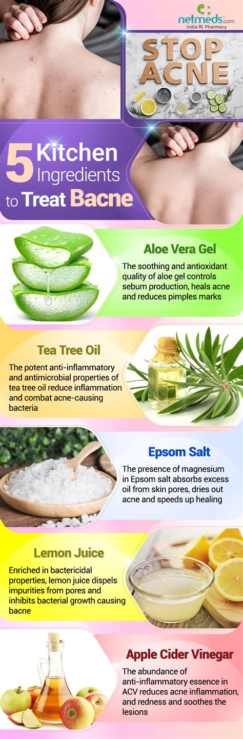 Bacne: 5 Spectacular Home Remedies To Get Rid Of Back Acne Naturally – Infographic