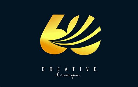 Golden Creative number 60 6 0 logo with leading lines and road concept ...