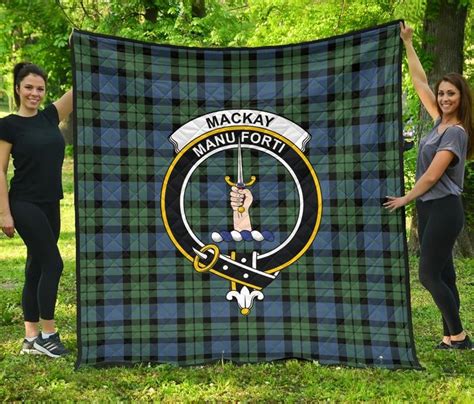 MacKay Ancient Tartan Clan Badge Premium Quilt | Scottishclans.co – Scottish Clans in 2020 ...