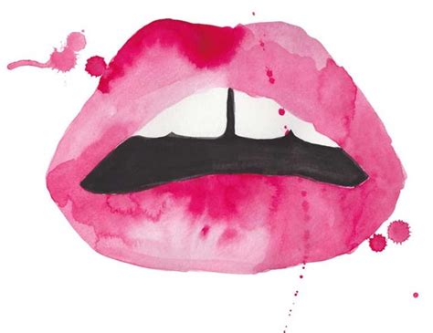 16 x 20 Lips Watercolor Giclee Fine Art Print