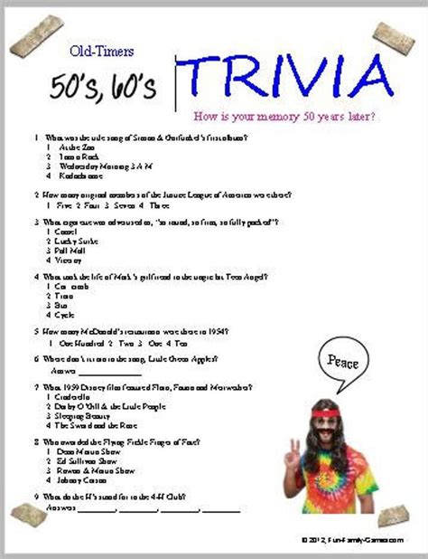 Printable Trivia For Seniors