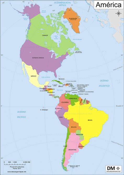 Mapa de América | Mapa de Paises y Capitales de América | Descargar e ...