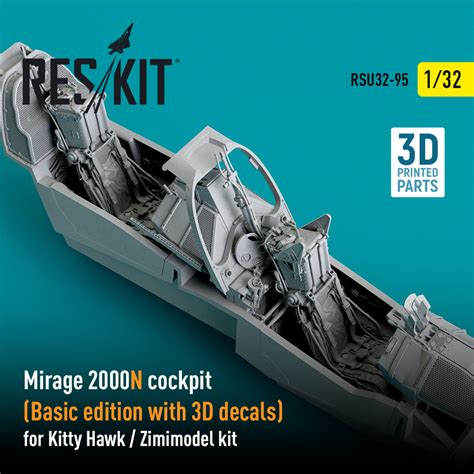 Mirage 2000N cockpit (Basic edition with 3D decals) for Kitty Hawk / Zimimodel kit (3D Printed ...