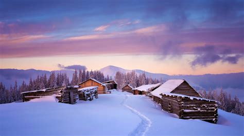 Huts Covered In Snow 4k Wallpaper,HD Nature Wallpapers,4k Wallpapers,Images,Backgrounds,Photos ...