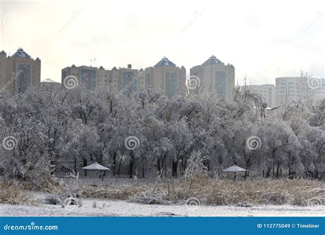 Almaty city in winter stock image. Image of season, front - 112775049