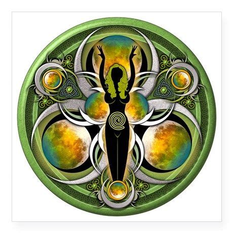 Goddess of the Green Moon Square Sticker 3" x 3" by Admin_CP14613691 | Green moon, Goddess art ...