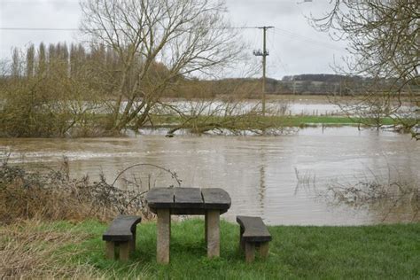 Picnic table with view across floodwater © David Martin :: Geograph Britain and Ireland