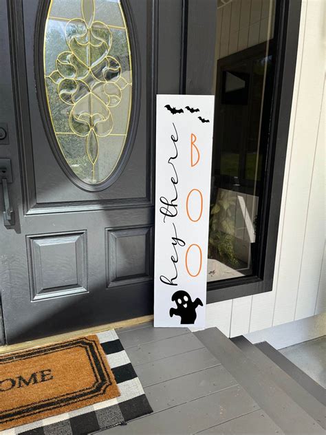 Hey There Boo Halloween Porch Sign Porch Leaner With Ghosts - Etsy