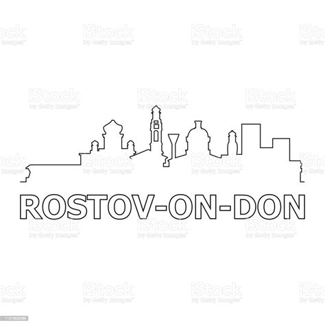 Rostov On Don Skyline And Landmarks Silhouette Black Vector Icon Rostov On Don Panorama Russia ...