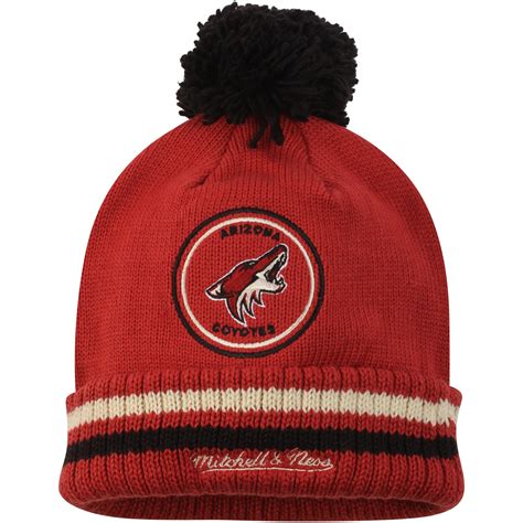 Mitchell & Ness Arizona Coyotes Garnet Big Man Hi Five Cuffed Knit Hat